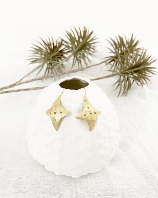 A S T E R I A ~ golden cutout star earrings